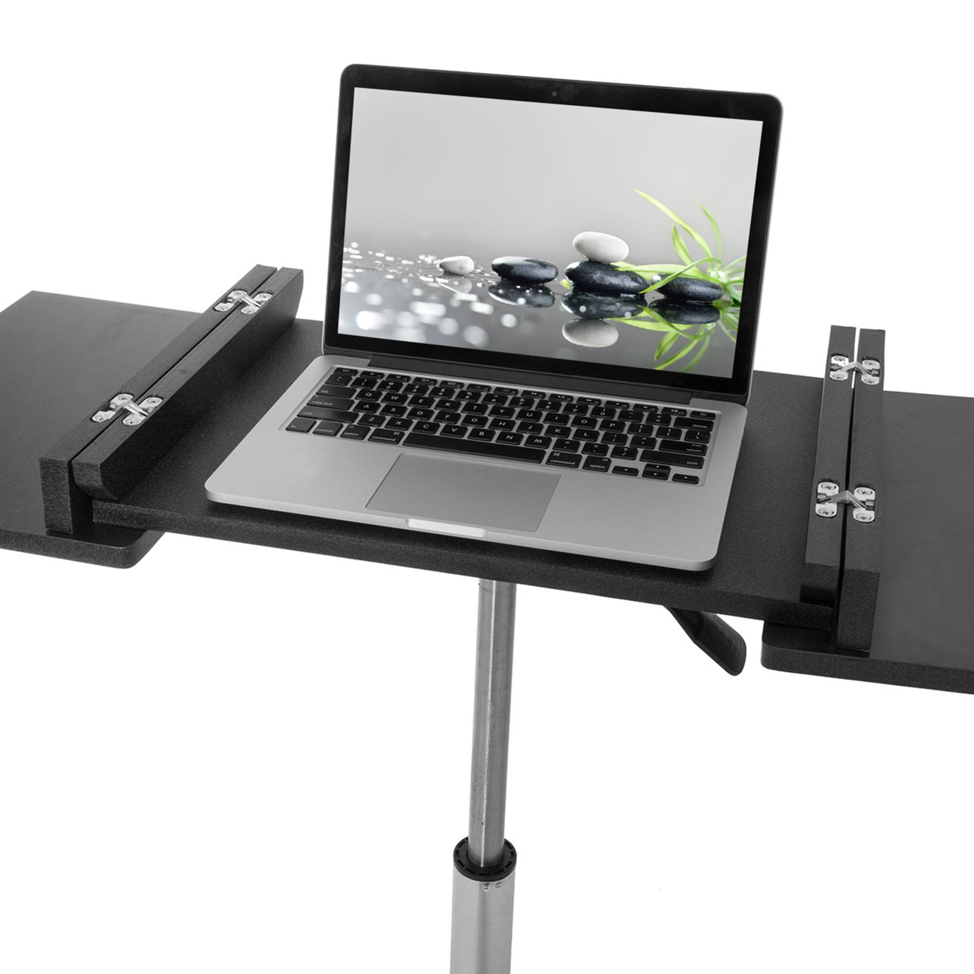 Alt View 5. GOODSILO - Adjustable Height Folding Table Laptop Cart with Durable Steel Frame and Spacious Workspace - Black.