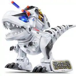 Ruko - 8809 Remote Control Robot Dinosaur Toys for Kids, Programmable Interactive with Sound Effects, Birthday Gifts for Boys - White