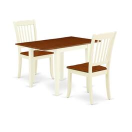 East West Furniture - Dining Room Set Buttermilk & Cherry - Brown