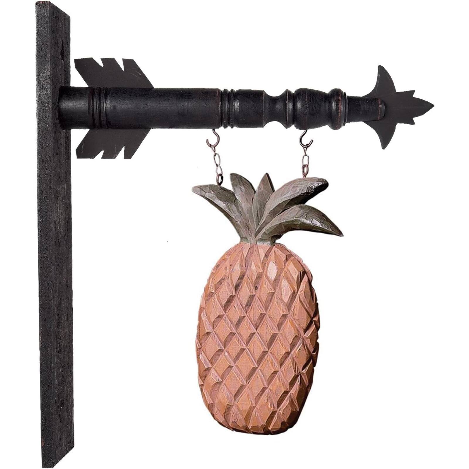 Angle. K&K Interiors - K&K Interiors Brown Wood Pineapple Arrow Replacement Sign 12 inch - Arrow Sold Separately - Brown.