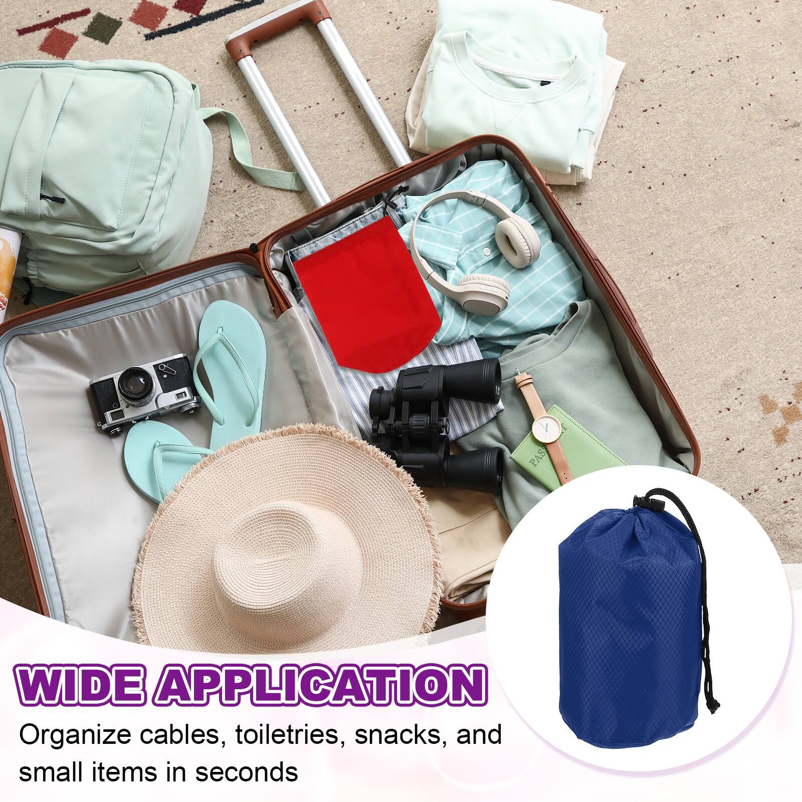 WIDE APPLICATION  
Organize cables, toiletries, snacks, and small items in seconds