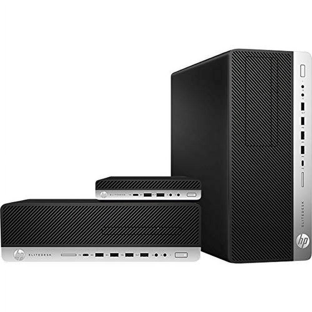 Back. HP - HP EliteDesk 800 G4 Tower Desktop | i5-8500 | 8GB | 256GB | Windows 11 P - Black.