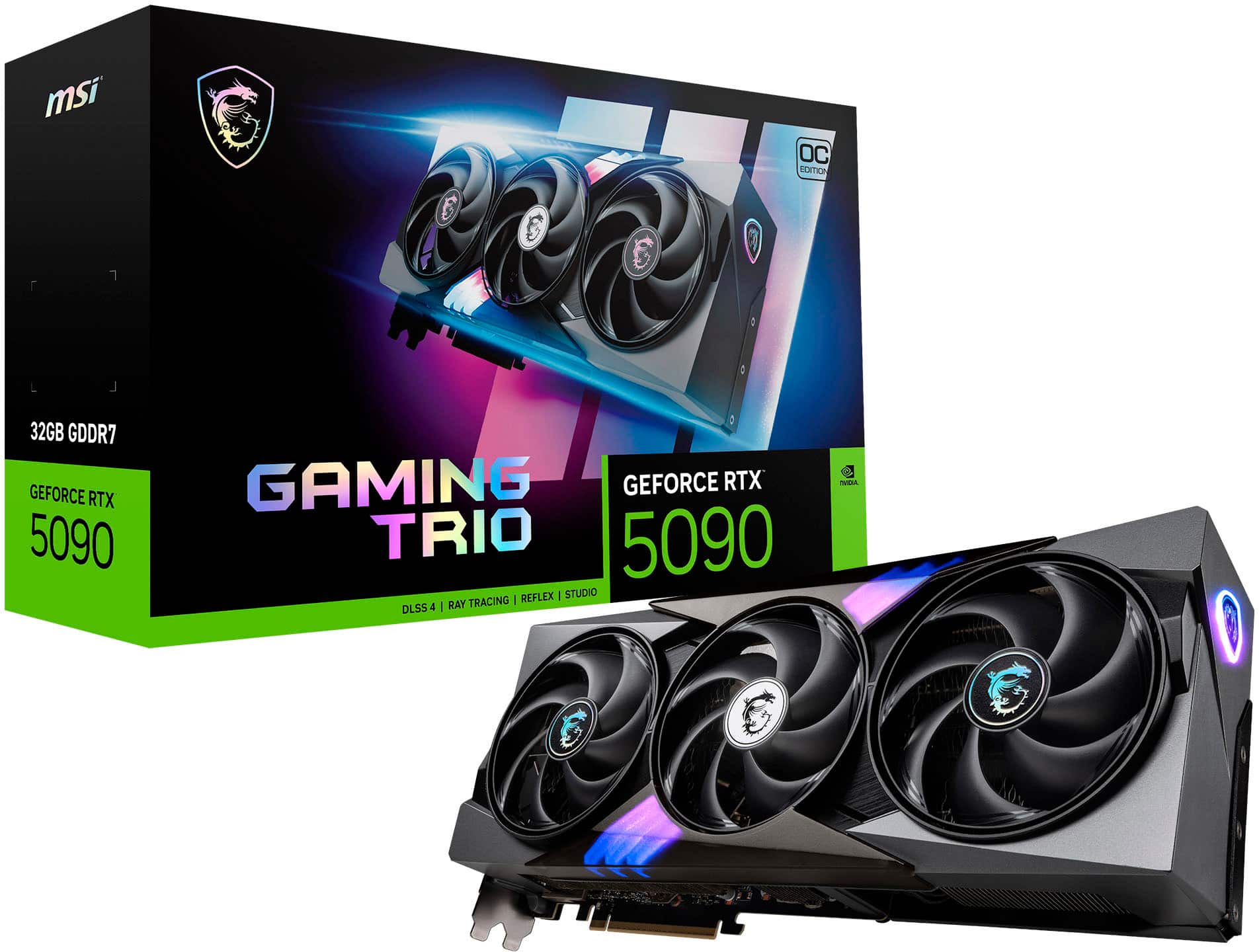 MSI OC ELITE X32 GDDR7 GEFORCE RTX 5090 GAMING GEFORCE RTX TRIO 5090 REFLEX 1 STUDIO RAY TRACING | DLSS 4 | NVIDIA