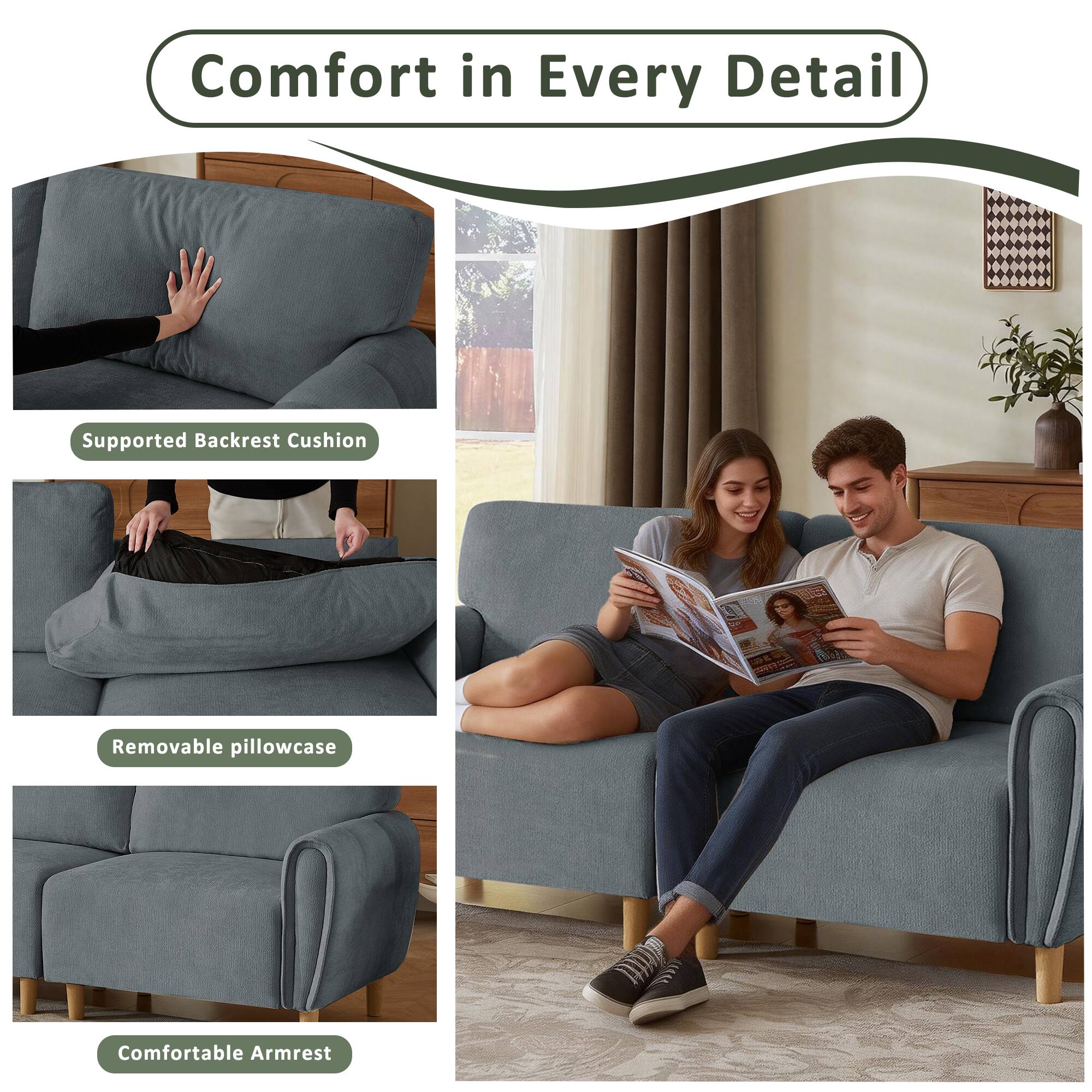 Comfort in Every Detail

- Supported Backrest Cushion
- Removable pillowcase
- Comfortable Armrest