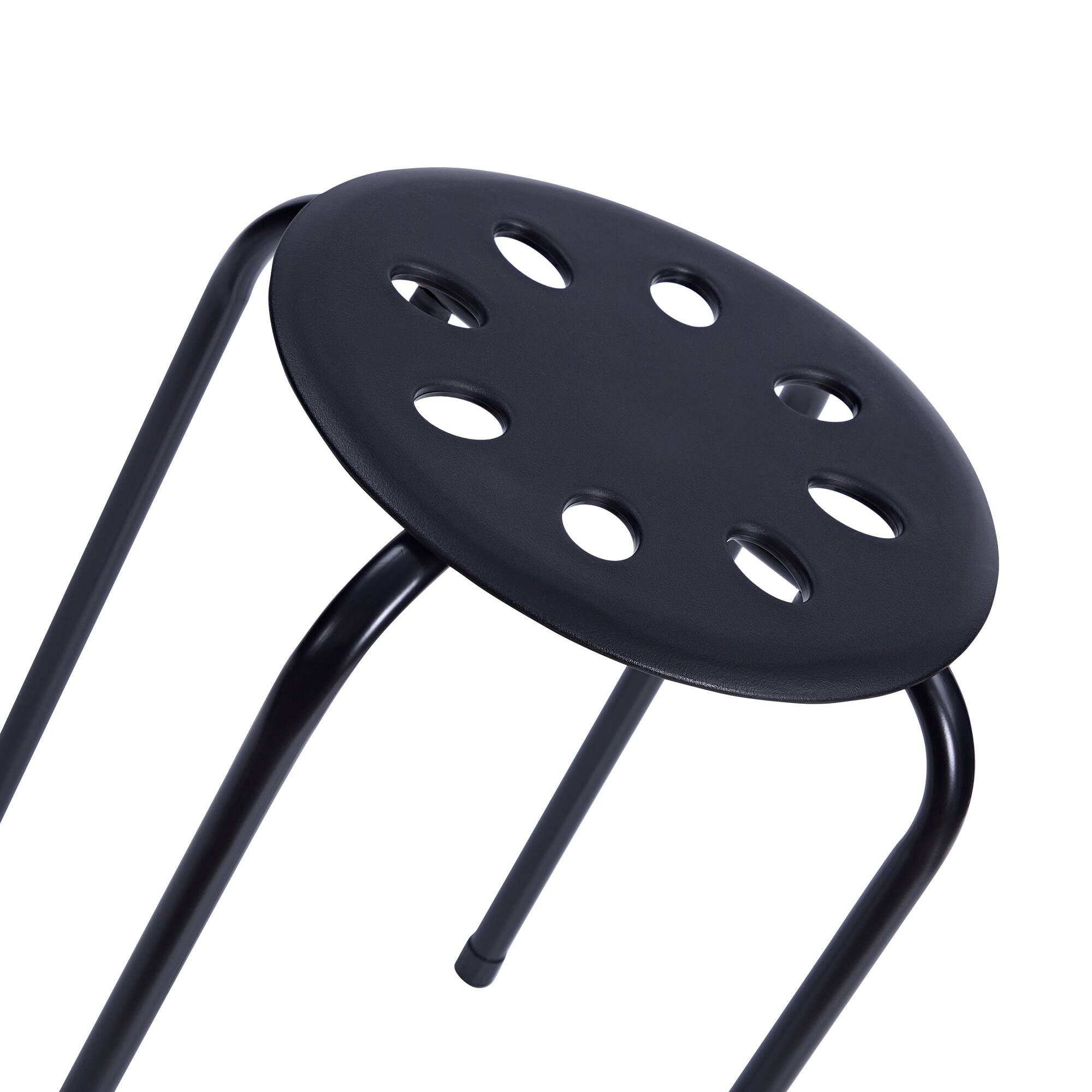 Alt View 2. Vecelo - 6Pcs Commercial Stackable Stools - 265 lb Weight Capacity, Multi-Color Lightweight Stools for Classroom/Office - Black.