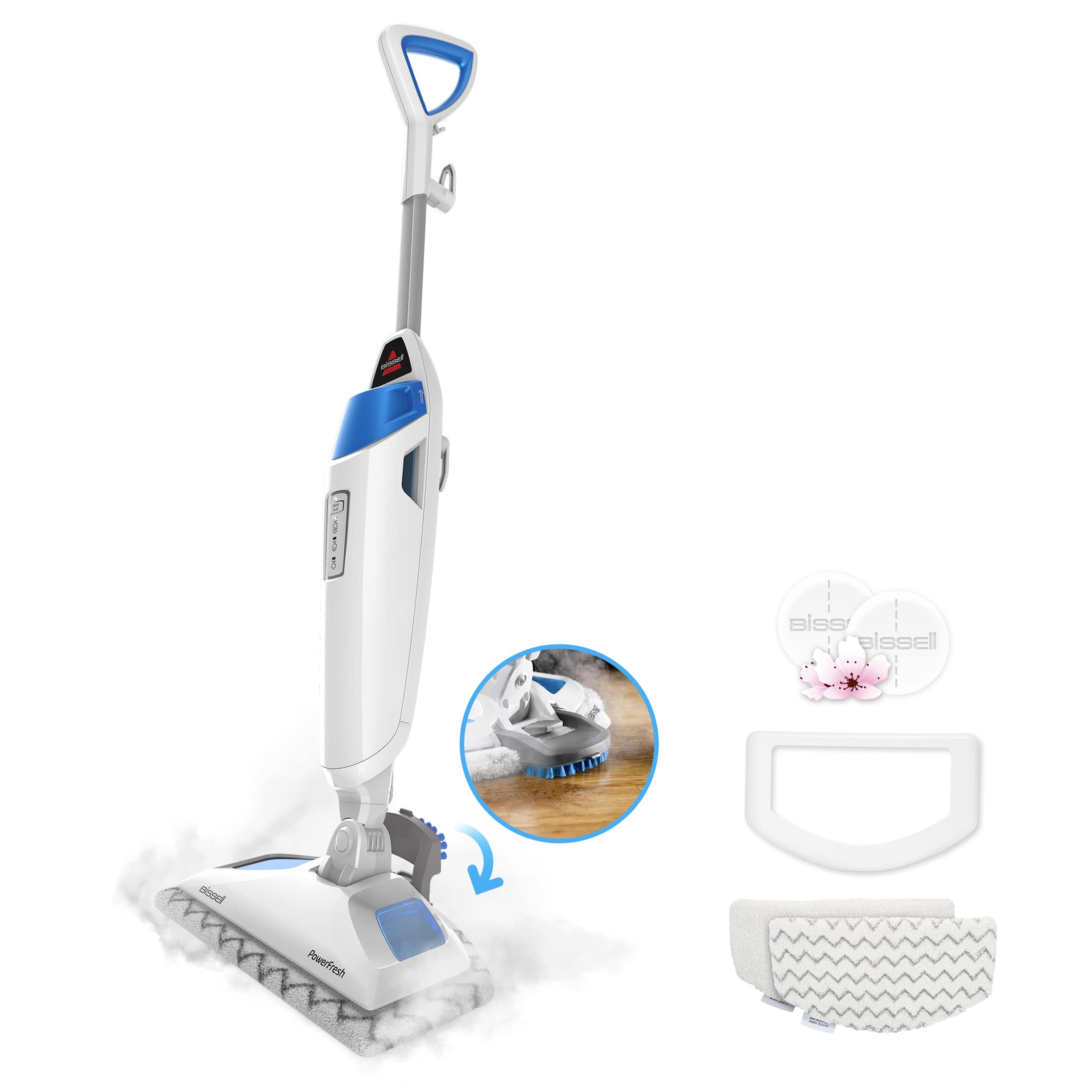 BISSELL - PowerFresh Scrubbing & Sanitizing Steam Cleaner Mop - White