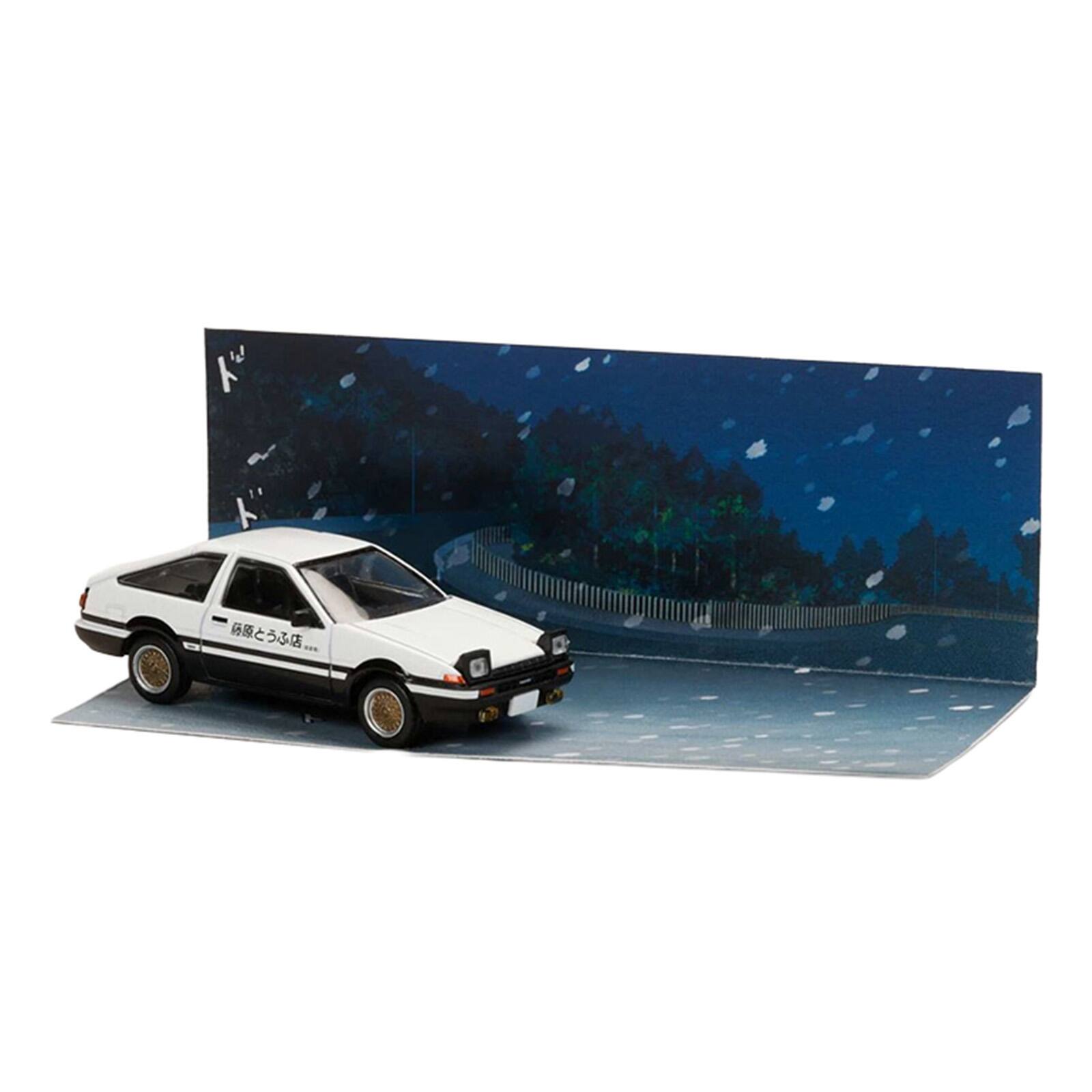 Alt View 1. Hobby Japan - Toyota Sprinter Trueno AE86 RHD White with Black Stripes "Initial D" 1995-2013 Manga 1/64 Car by Hobby Japan.