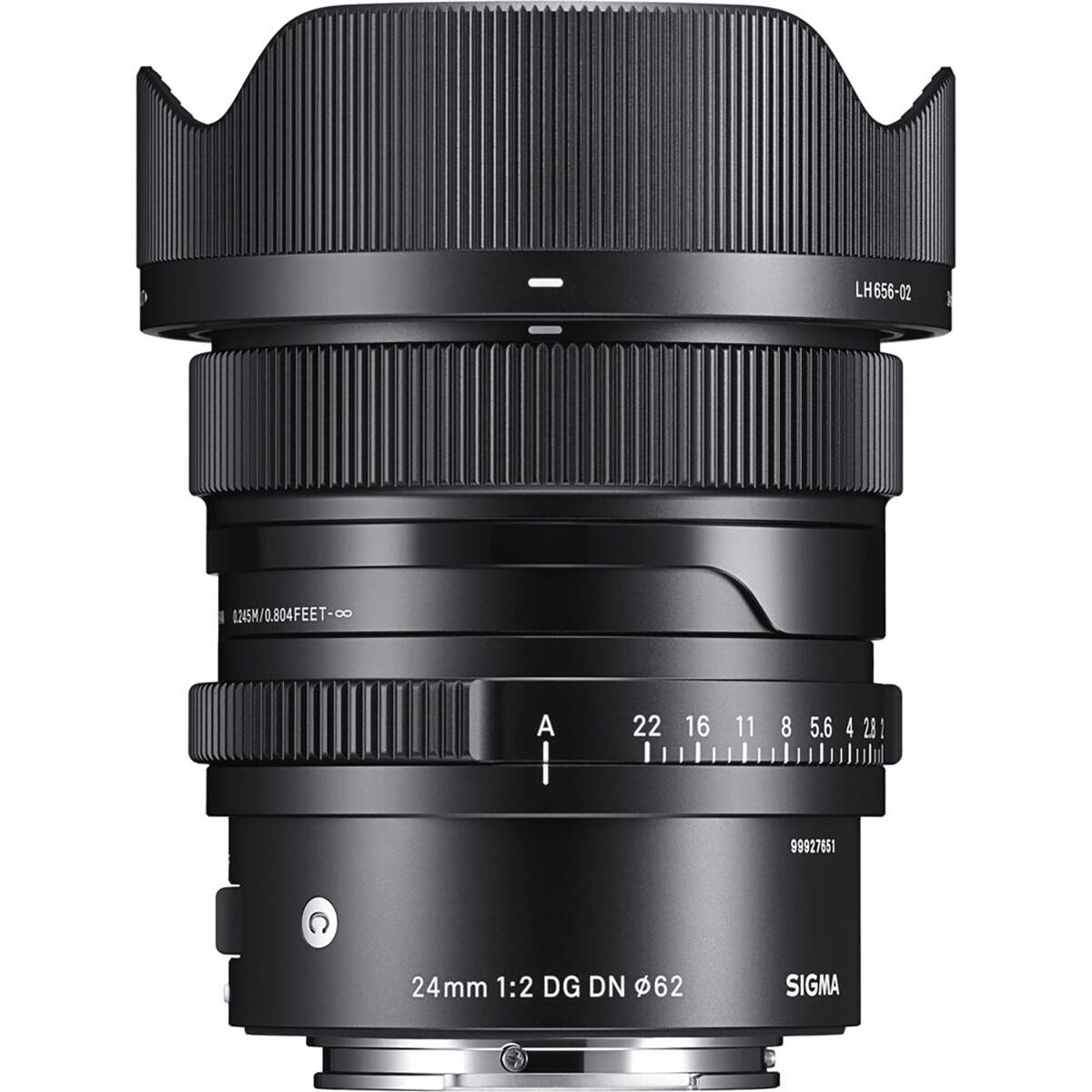 LH656-02  
0.245M/0.804FEET-∞  
A  
22 16 11 8 5.6 4 2.8  
99927651  
24mm 1:2 DG DN Ø62  
SIGMA