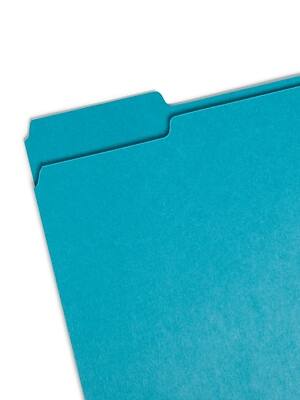 Alt View 1. Smead -  File Folder, 1/3-Cut Tab, Letter Size, Teal, 100/Box  - Teal.