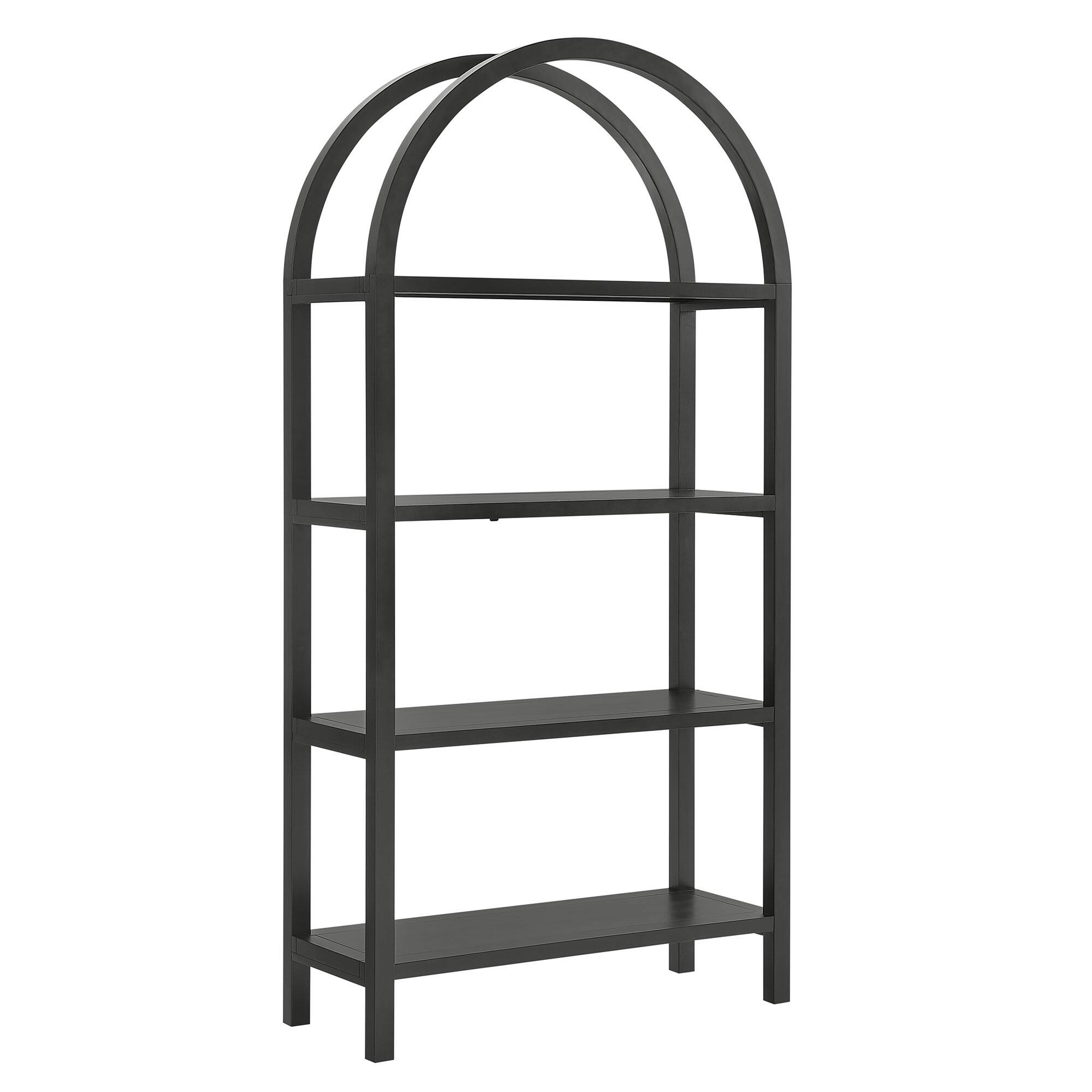 Angle. Modway - Vexley 72 Inch Large Arched Bookshelf by Modway - Black.