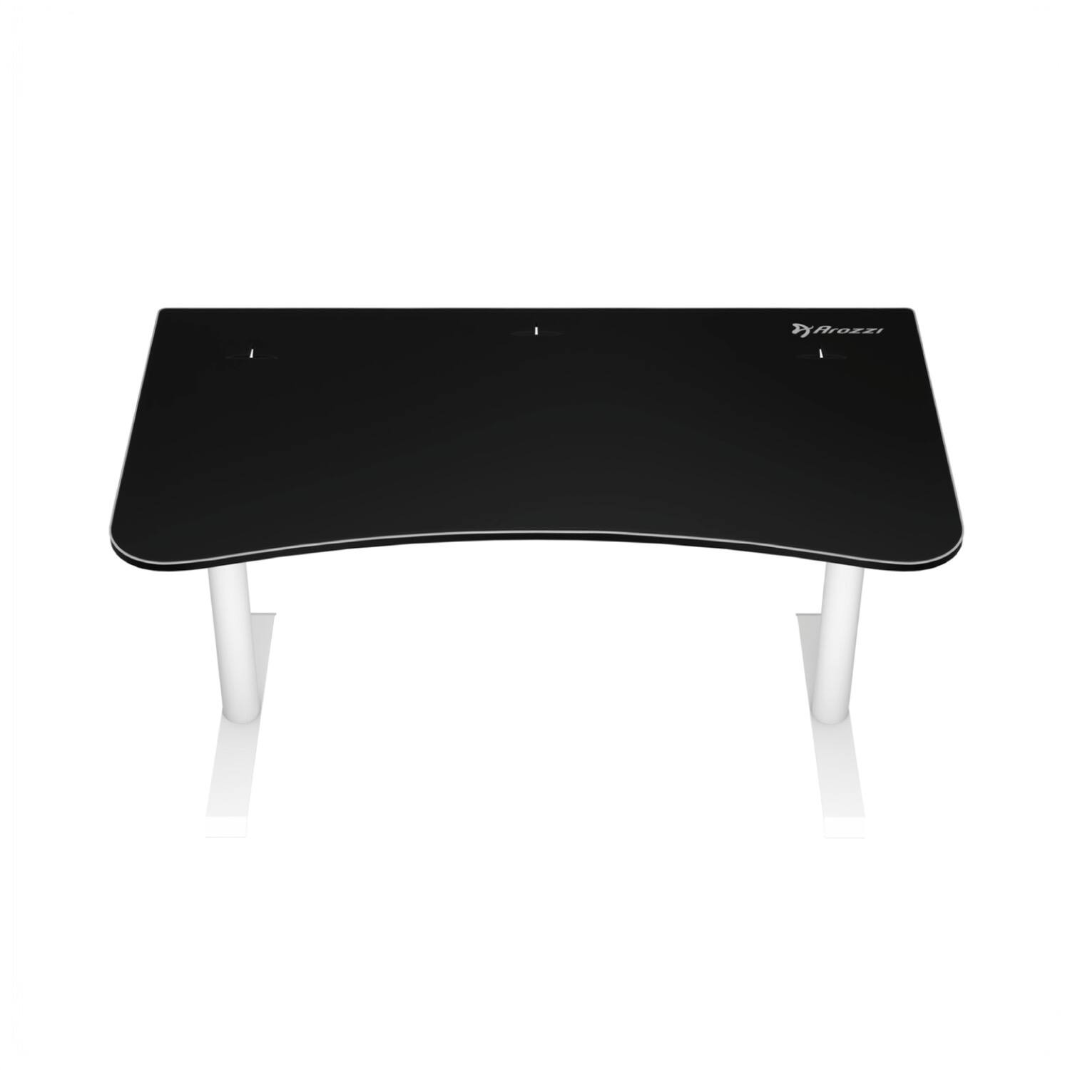 Left. Arozzi - Arena Gaming Desk - Medium - White.