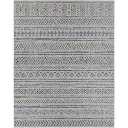 Hivvago - 2 ft. x 3 ft. Chevron Coastal Boho Style Indoor Outdoor Area Rug - Blue Grey