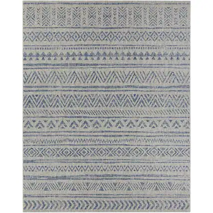 Front. Hivvago - 2 ft. x 3 ft. Blue Grey Chevron Coastal Boho Style Indoor Outdoor Area Rug - Blue Grey.