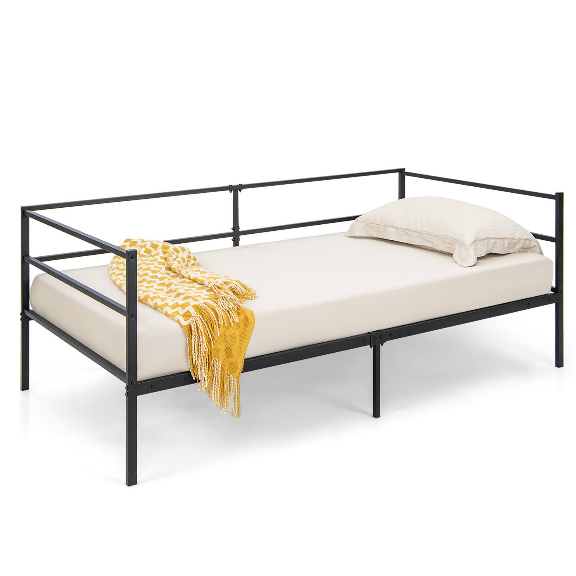 Alt View 1. Gymax - Gymax Twin Metal Daybed Frame Dual-use Platform Sofa Bed for Living Room Bedroom - Black.