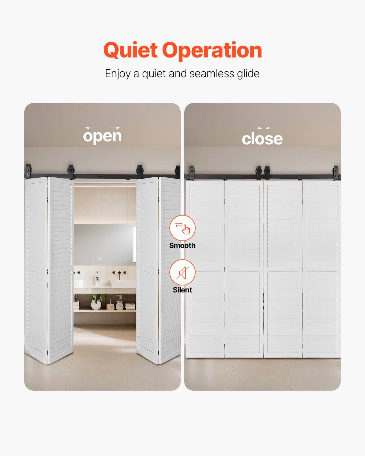 Quiet Operation  
Enjoy a quiet and seamless glide  

open  
close  

Smooth  
Silent