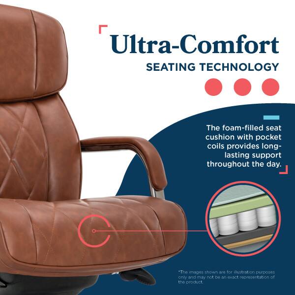 Ultra-Comfort SEATING TECHNOLOGY

The foam-filled seat cushion with pocket coils provides long-lasting support throughout the day.

The images shown are for illustration purposes only and may not be an exact representation of the product.