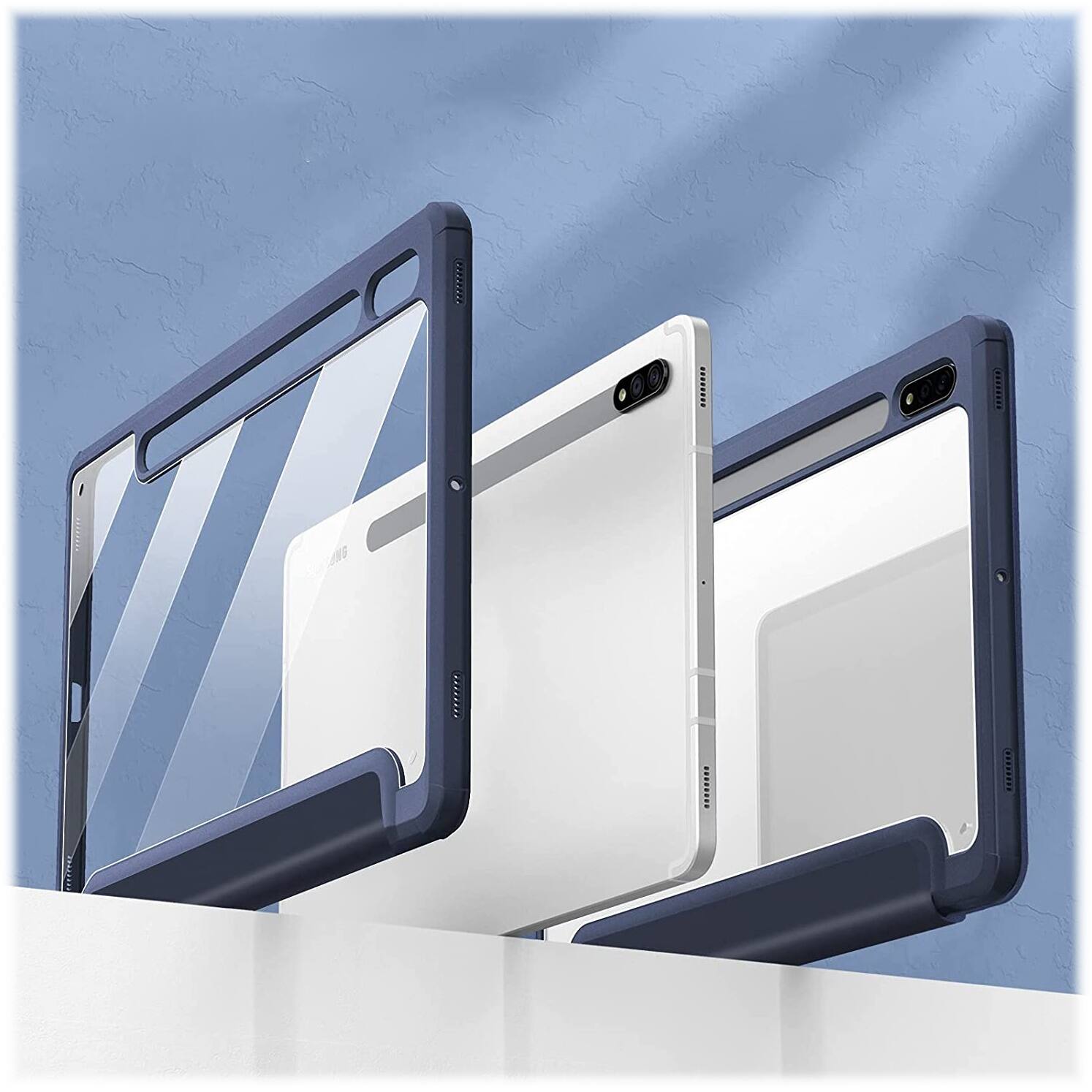 Alt View 14. SaharaCase - Folio Case for Samsung Galaxy Tab S8 - Clear/Navy Blue.