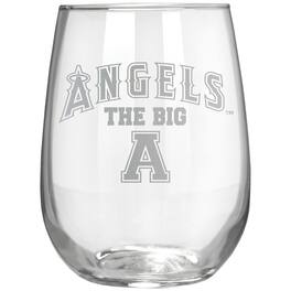 Great American Products - Los Angeles Angels Etched 17oz. Rally Cry Stemless Wine Glass - Multicolor
