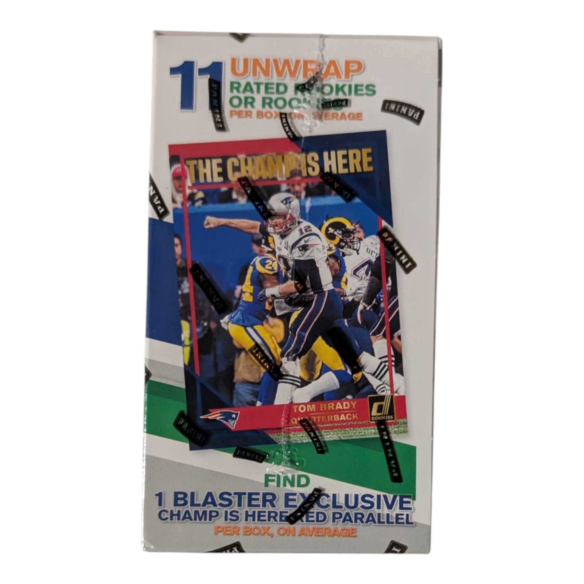 UNWRAP 11 RATED ROOKIE OR ROOKIE SEET PANINI PER BOX AVERAGE THE CHAMP IS HERE PANINI 12 OF 24 IMINVA MINT BRADY d Q TERBACK BONUSS PARINI FANINE FIND 1 BLASTER EXCLUSIVE CHAMP IS HERE ED PARALLEL PER BOX, ON AVERAGE
