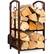 Front. Best Choice Products - Best Choice Products 5-Piece Firewood Log Rack Holder Tools Set for Fireplace w/ Hook, Broom, Shovel, Tongs - Copper - Copper.