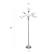 Left. Simple Designs - 5 Light Adjustable Gooseneck Floor Lamp - Silver/White Shades.