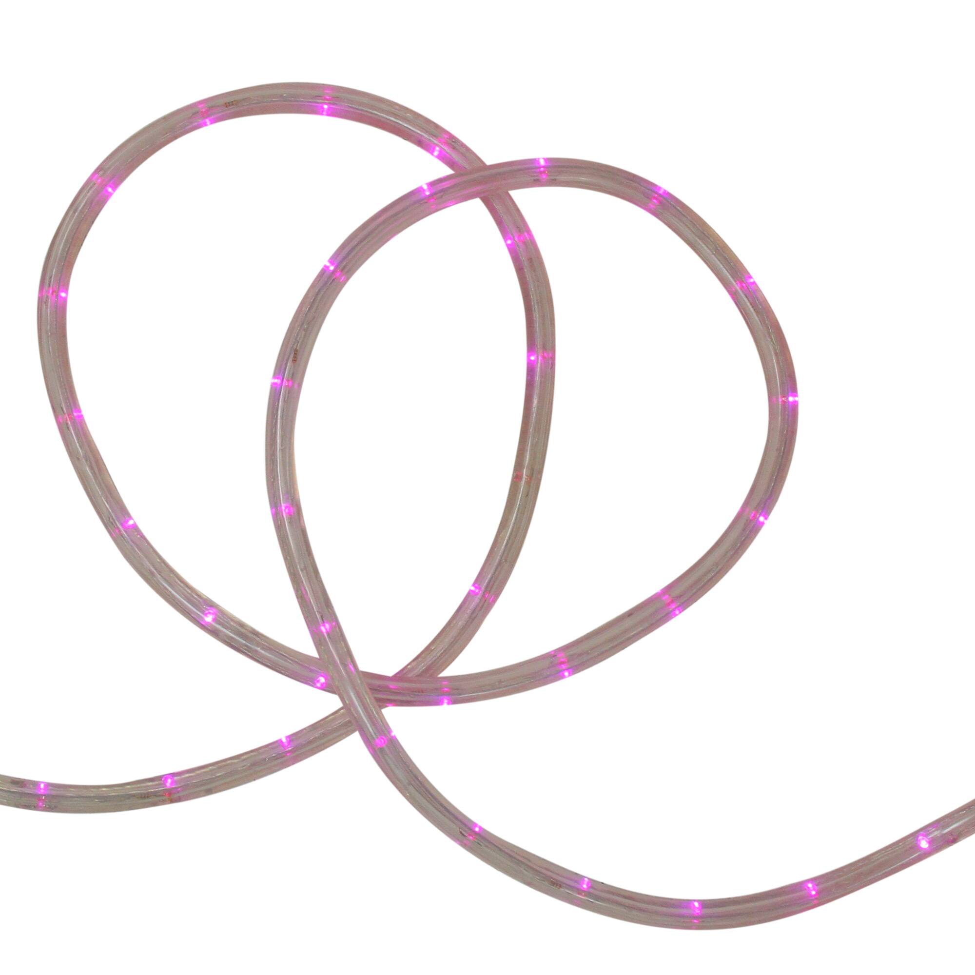 Alt View 1. Northlight - LED Outdoor Christmas Rope Lights - Pink - 18' Clear Wire - Clear.