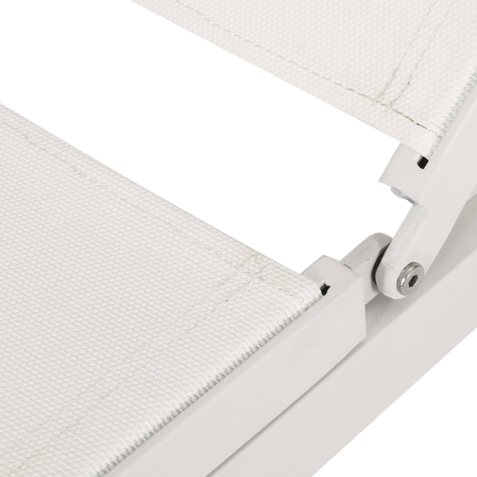 Alt View 8. Ecooso - Set of 2 Outdoor Mesh Chaise Lounges with Aluminum Frame, Handcrafted Details, and Comfortable Weather-Resistant Design - White.