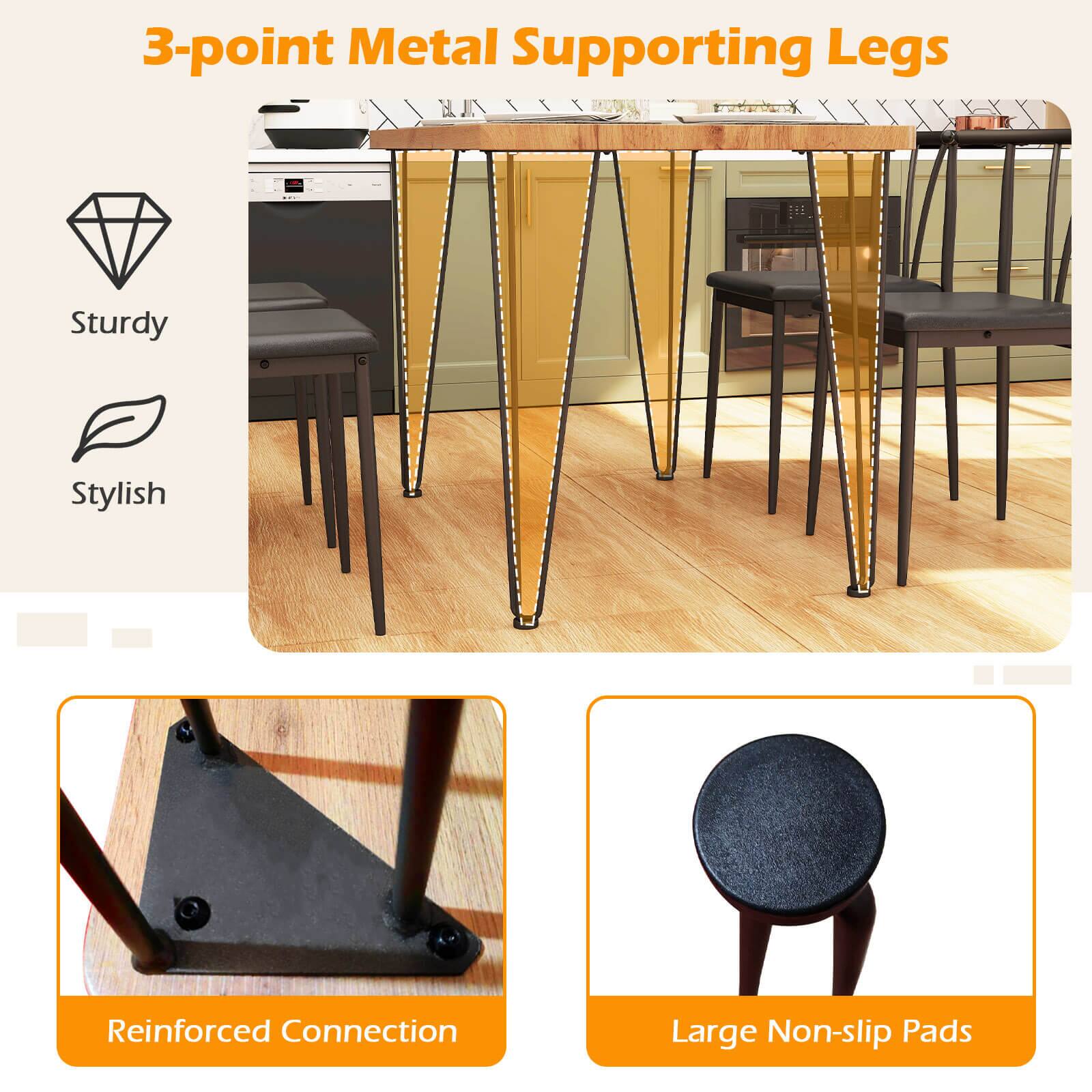 3-point Metal Supporting Legs

- Sturdy
- Stylish
- Reinforced Connection
- Large Non-slip Pads