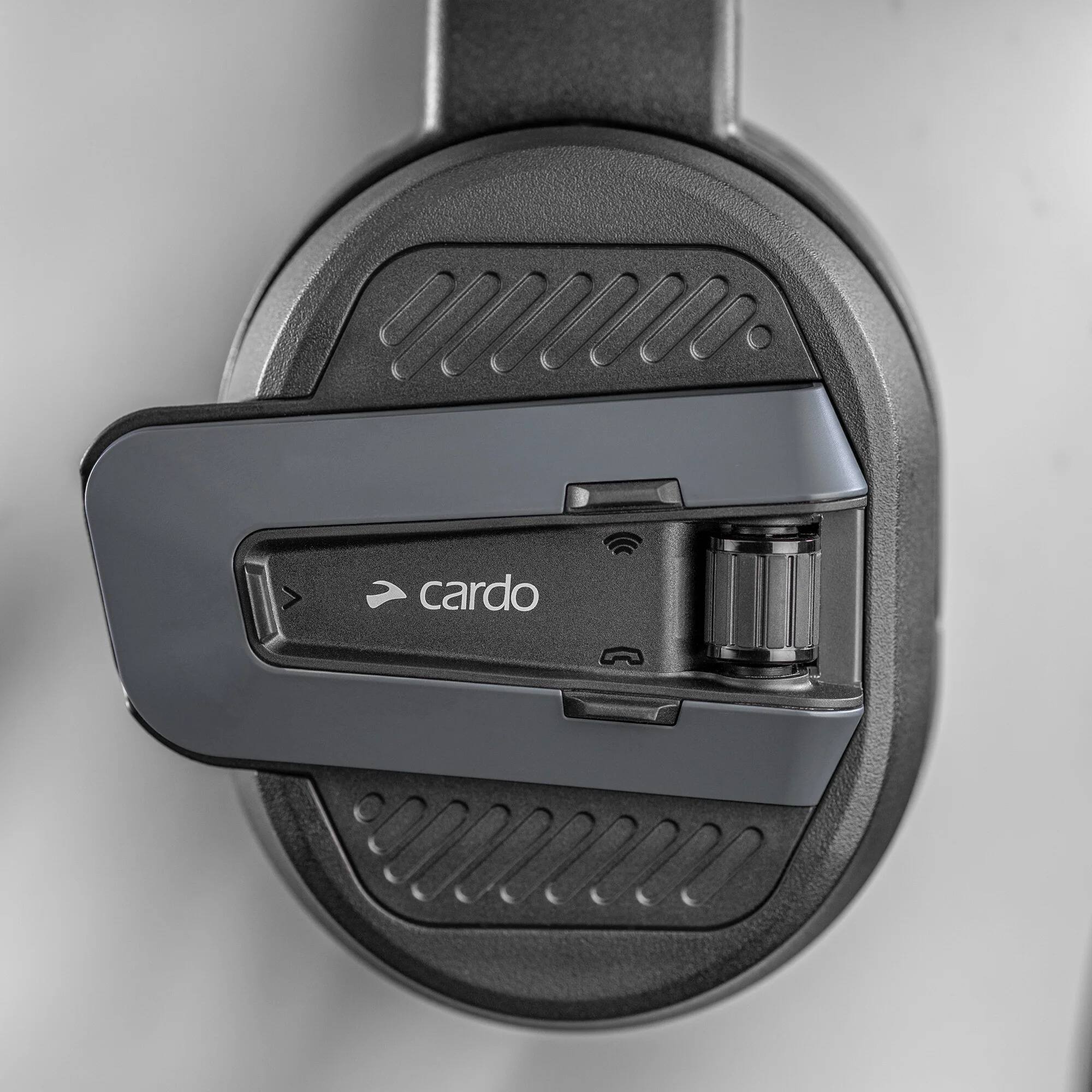 Left. Cardo Systems - Packtalk Edgephones for ORV Single - Black.