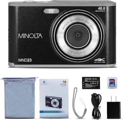 Minolta 48 Mega Pixels Point & Shoot Digital Camera with Rear Minolta 48 Mega Pixels Point & Shoot Digital Camera with Rear