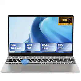 Loheer - 15.6" FHD IPS Laptop - Intel Processor N95 - 16GB Memory - 1TB SSD - Silver