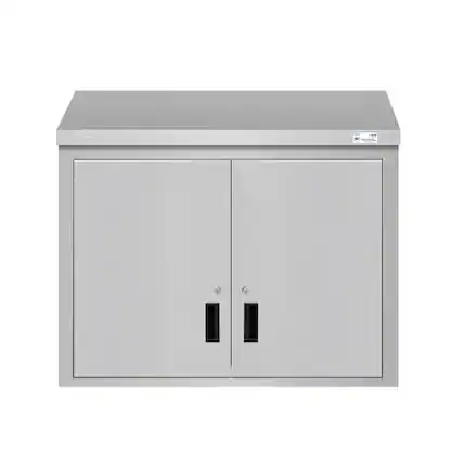 Front. Koolmore - 36 in. Kitchen Wall Cabinet with Hinged Doors and 2 shelves in Stainless-Steel (KM-WMC-1536-S) - Stainless-Steel.