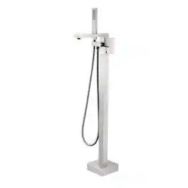 Boyel Living - Freestanding Bathtub Faucet Solid Brass Handheld Spray 60-Inch Steel Hose cUPC - Brushed Nickel