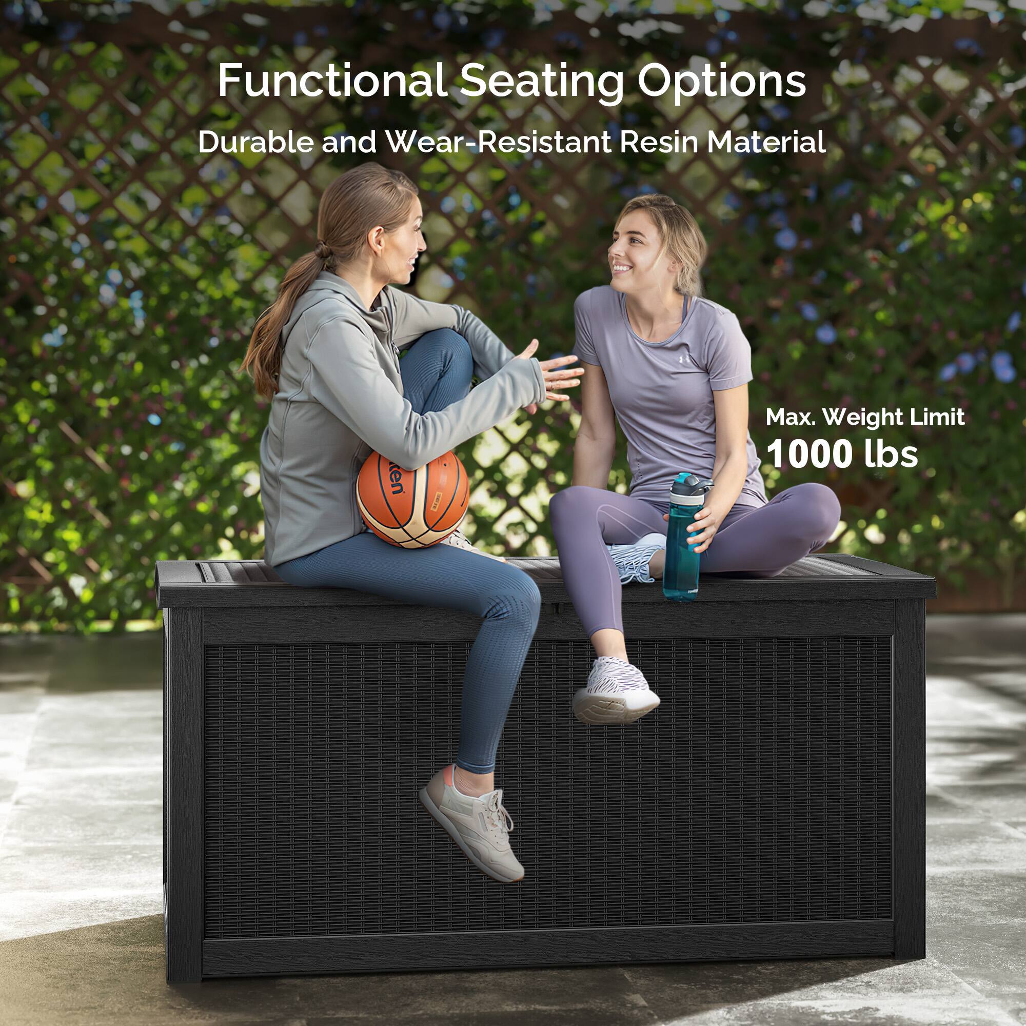 Functional Seating Options  
Durable and Wear-Resistant Resin Material  
Max. Weight Limit 1000 lbs