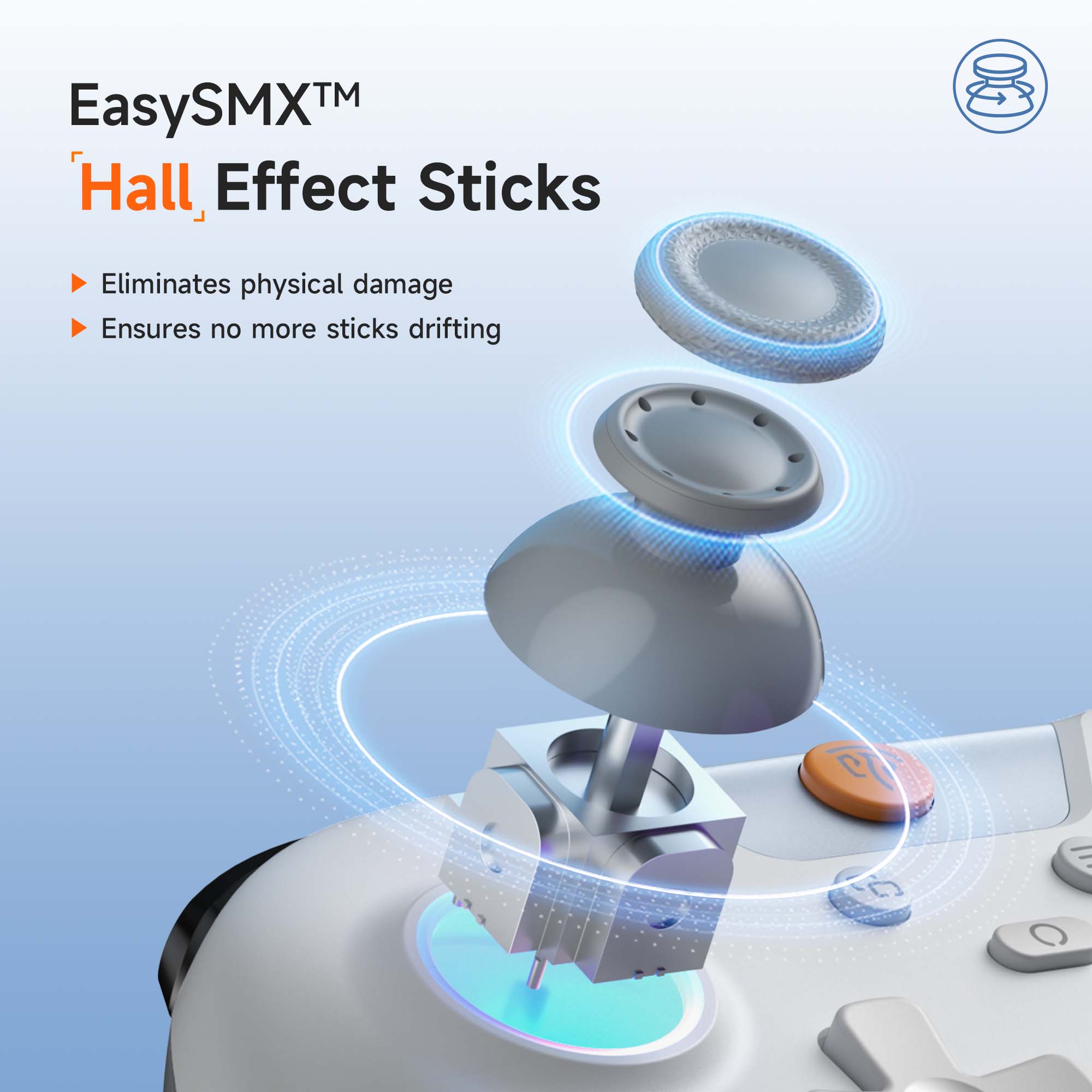 EasySMX™ Hall Effect Sticks

Eliminates physical damage
Ensures no more sticks drifting