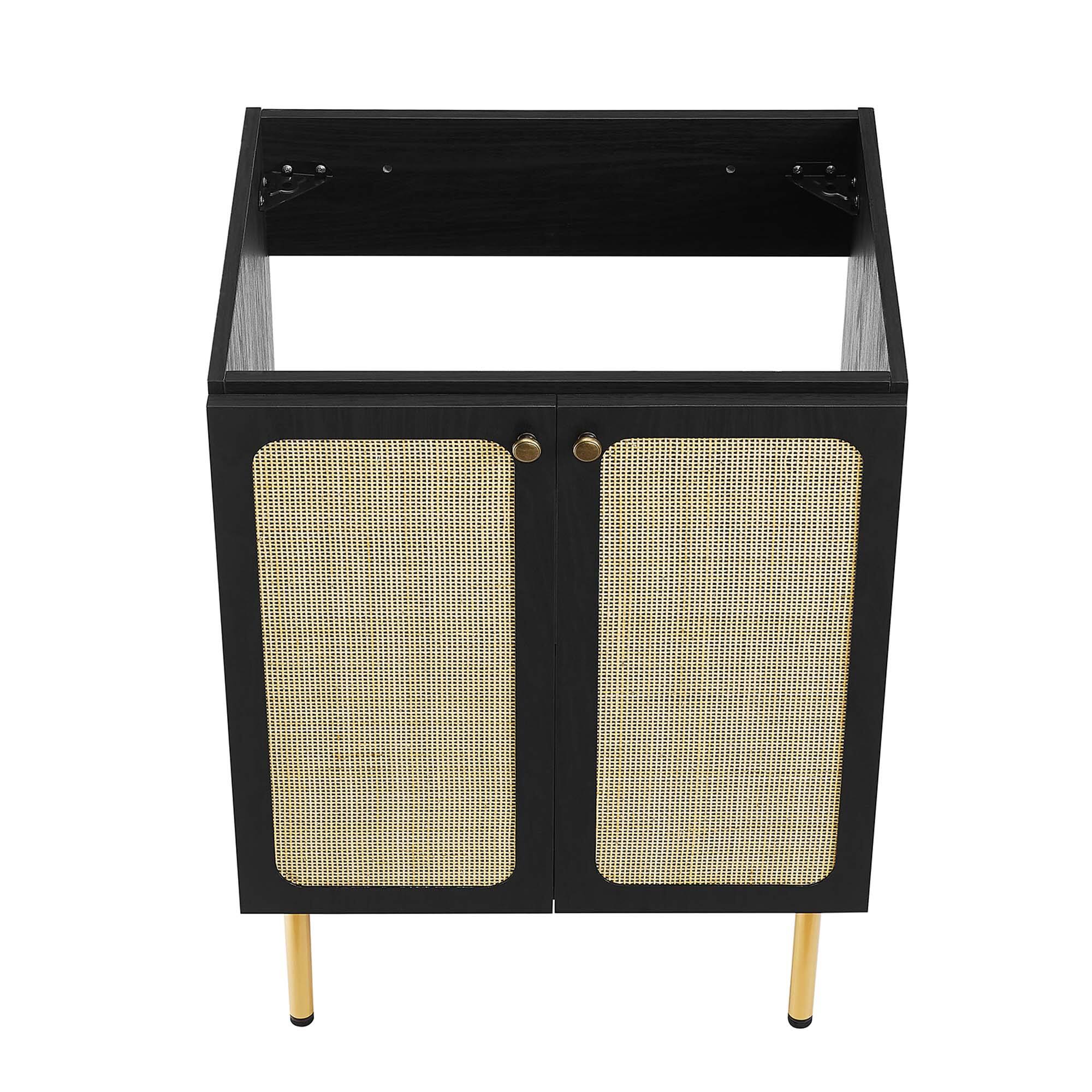 Alt View 8. Modway - Chaucer Bathroom Vanity with Black Basin Included by Modway - Black Black.