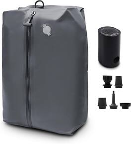 Wikistore - 17 Inch Vacuum Compression Bags for Travel Space Saving Waterproof Storage with Pump Grey - Gray