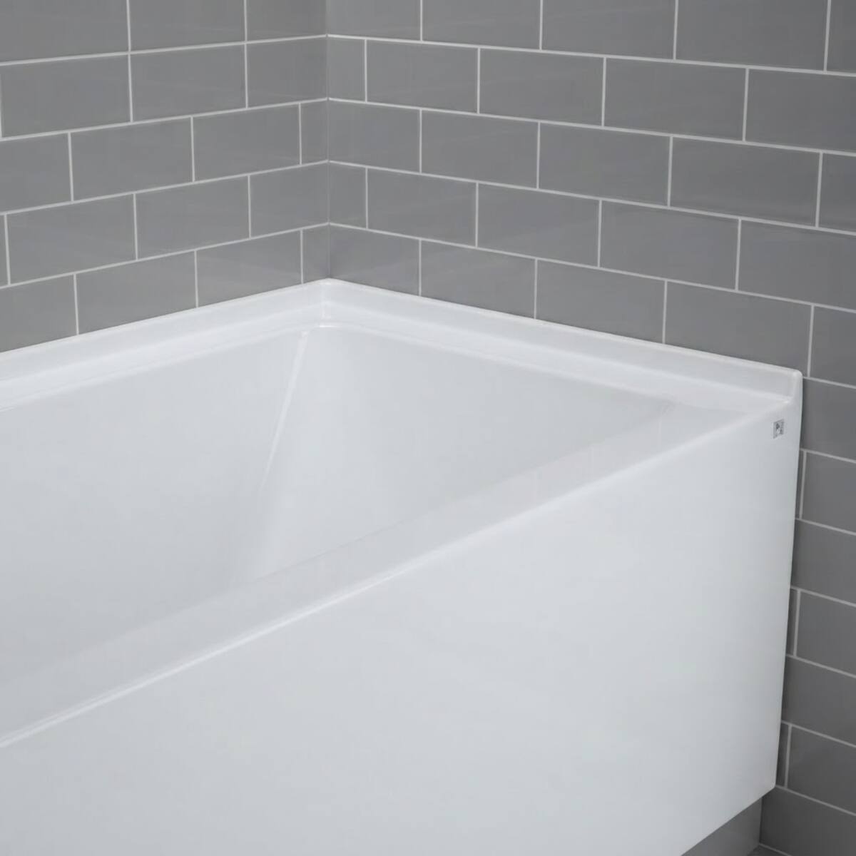Alt View 1. Loheer - Loheer 54 x 32 Inch Acrylic Alcove Soaking Bathtub with Apron Front Left Drain White - Glossy White.
