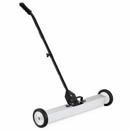 RYHNUYNE - 55 lbs Rolling Magnetic Sweeper, 36 in Wide Magnet, Telescoping Handle, Push-Type Pickup for Garage Yard - White