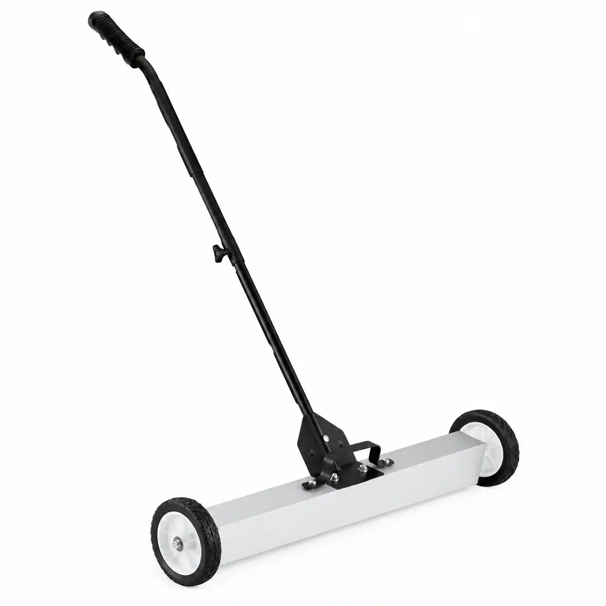 Front. RYHNUYNE - 55 lbs Rolling Magnetic Sweeper, 36 in Wide Magnet, Telescoping Handle, Push-Type Pickup for Garage Yard - White.
