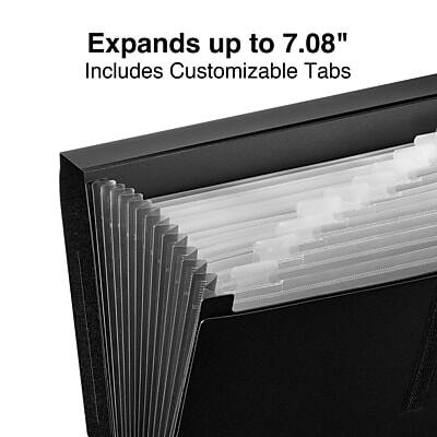 Expands up to 7.08"  
Includes Customizable Tabs