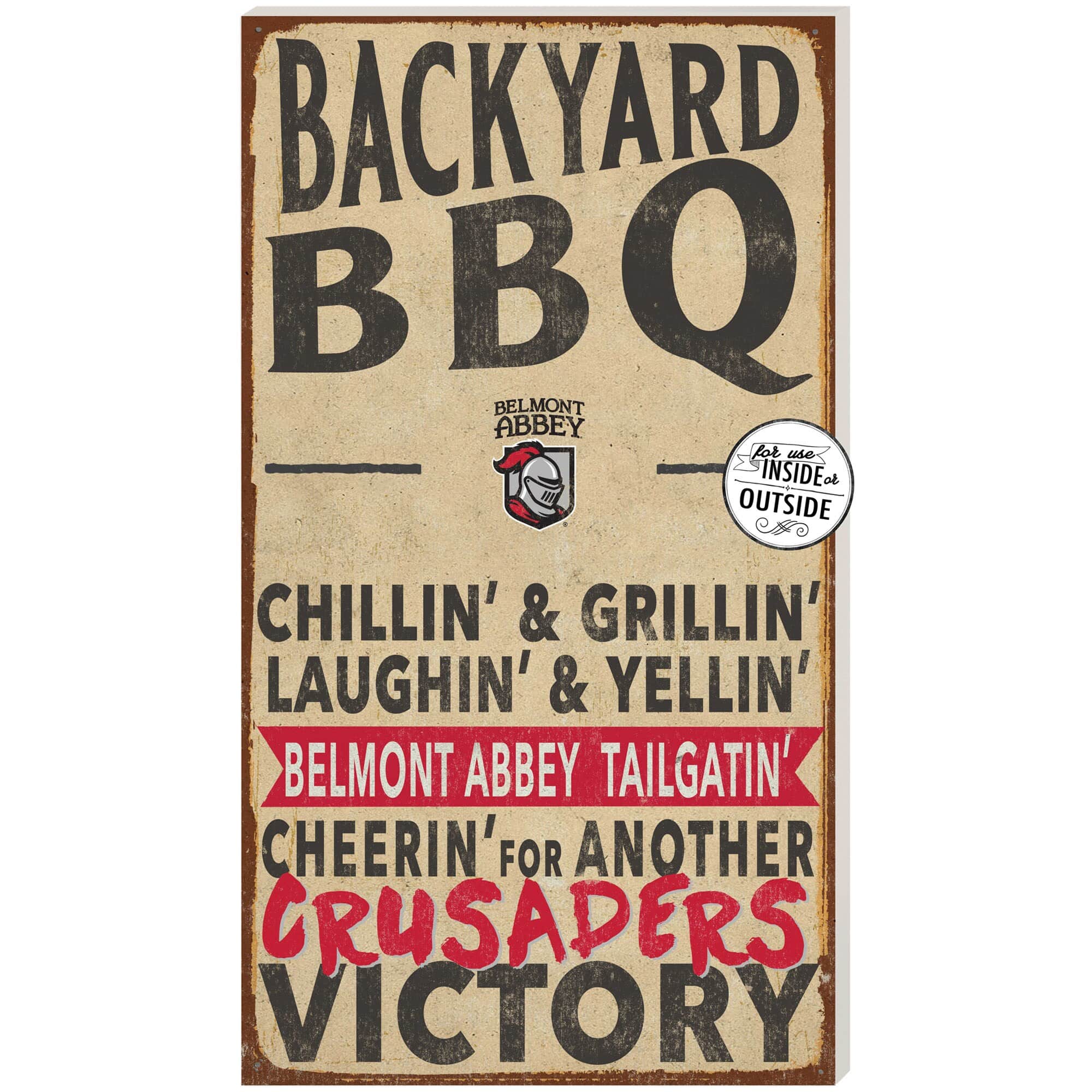 Jardine - Belmont Abbey Crusaders 11'' x 20'' Indoor/Outdoor BBQ Sign - Brown