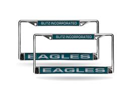 Rico Industries - Philadelphia Eagles Blitz Inc Chrome Metal Laser License Plate Frame - Set of 2 Frames - Multi