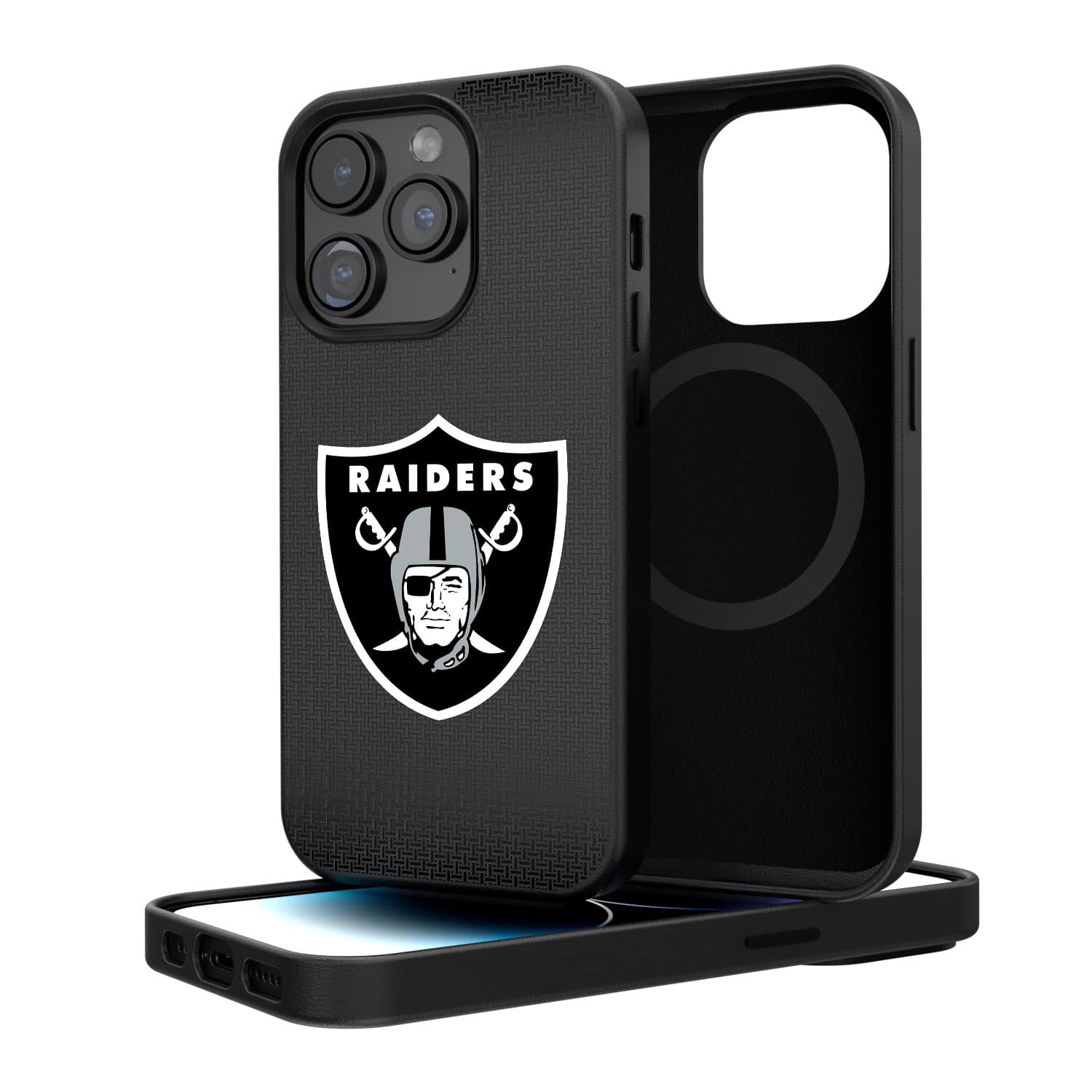 Keyscaper - NFL - Las Vegas Raiders Linen Logo iPhone Magnetic Bump Case - 15 Pro - Black price history on PriceWatchPro