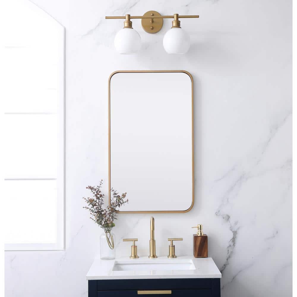 Elegant Decor - Soft corner metal rectangular mirror 18x30 inch - Brass price history on PriceWatchPro