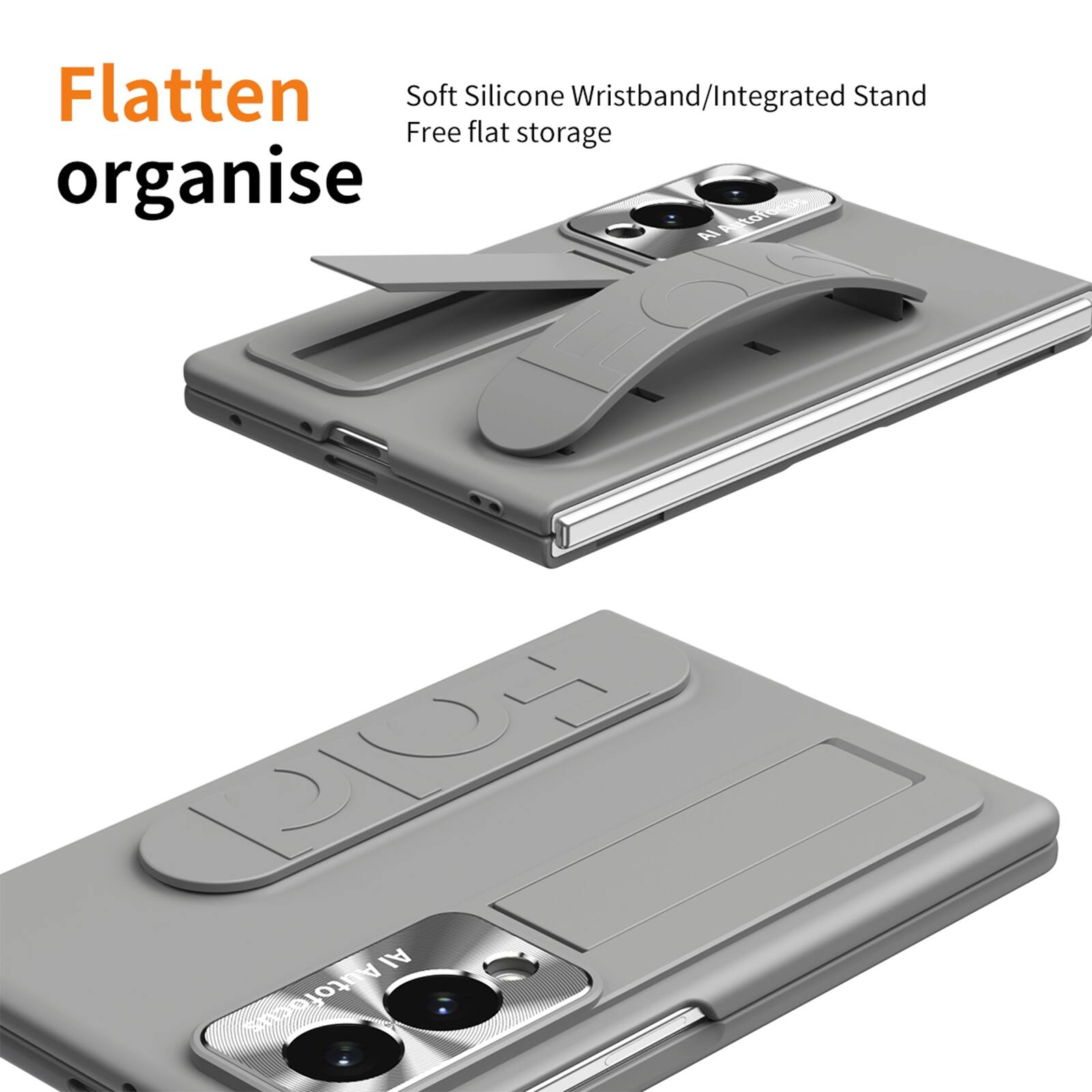 Flatten organise

Soft Silicone Wristband/Integrated Stand
Free flat storage

Autofocus AI
PIOZ AI Autofocus