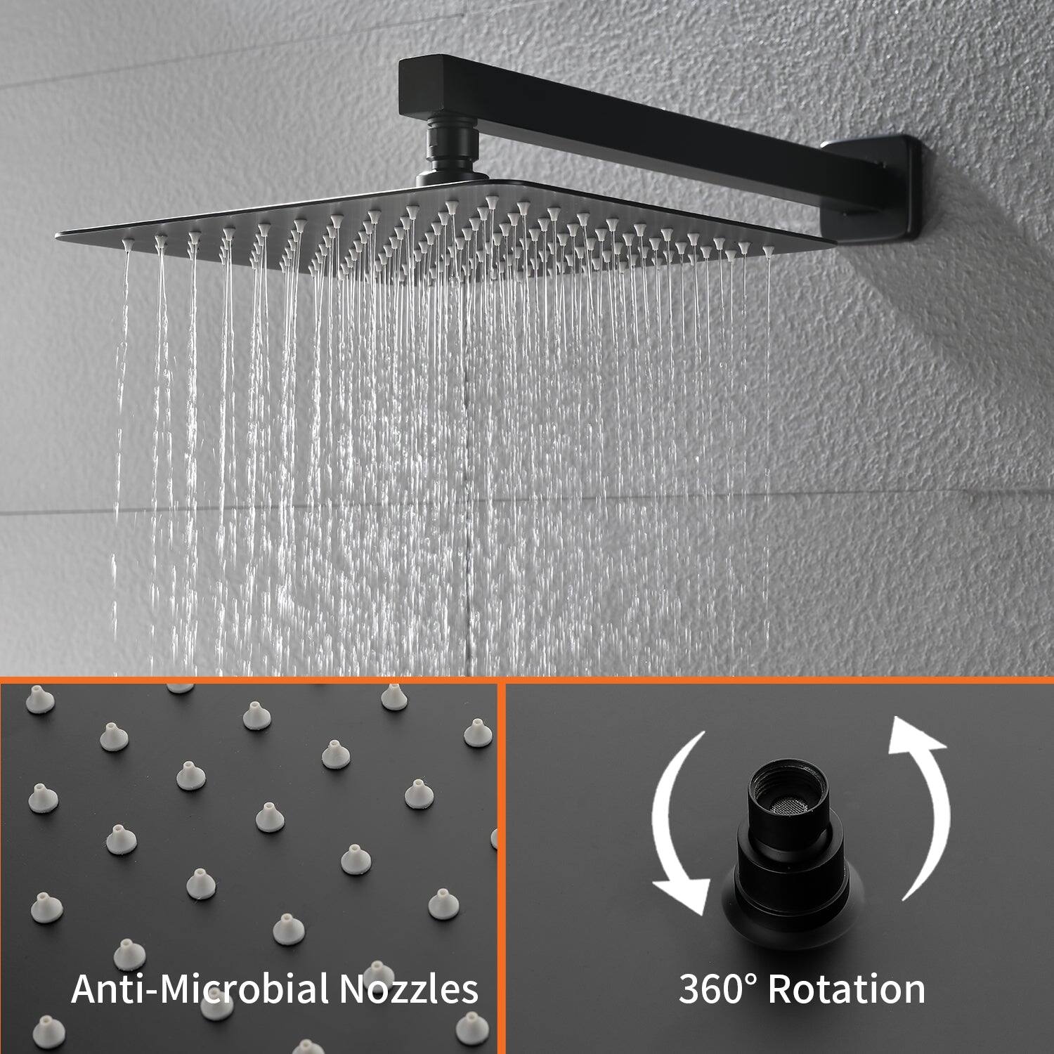 Anti-Microbial Nozzles  
360° Rotation