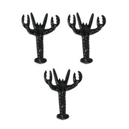 Moby Dick Specialties - Set of 3 Enamel Cast Iron Lobster Shaped Decorative Wall Hooks - Black