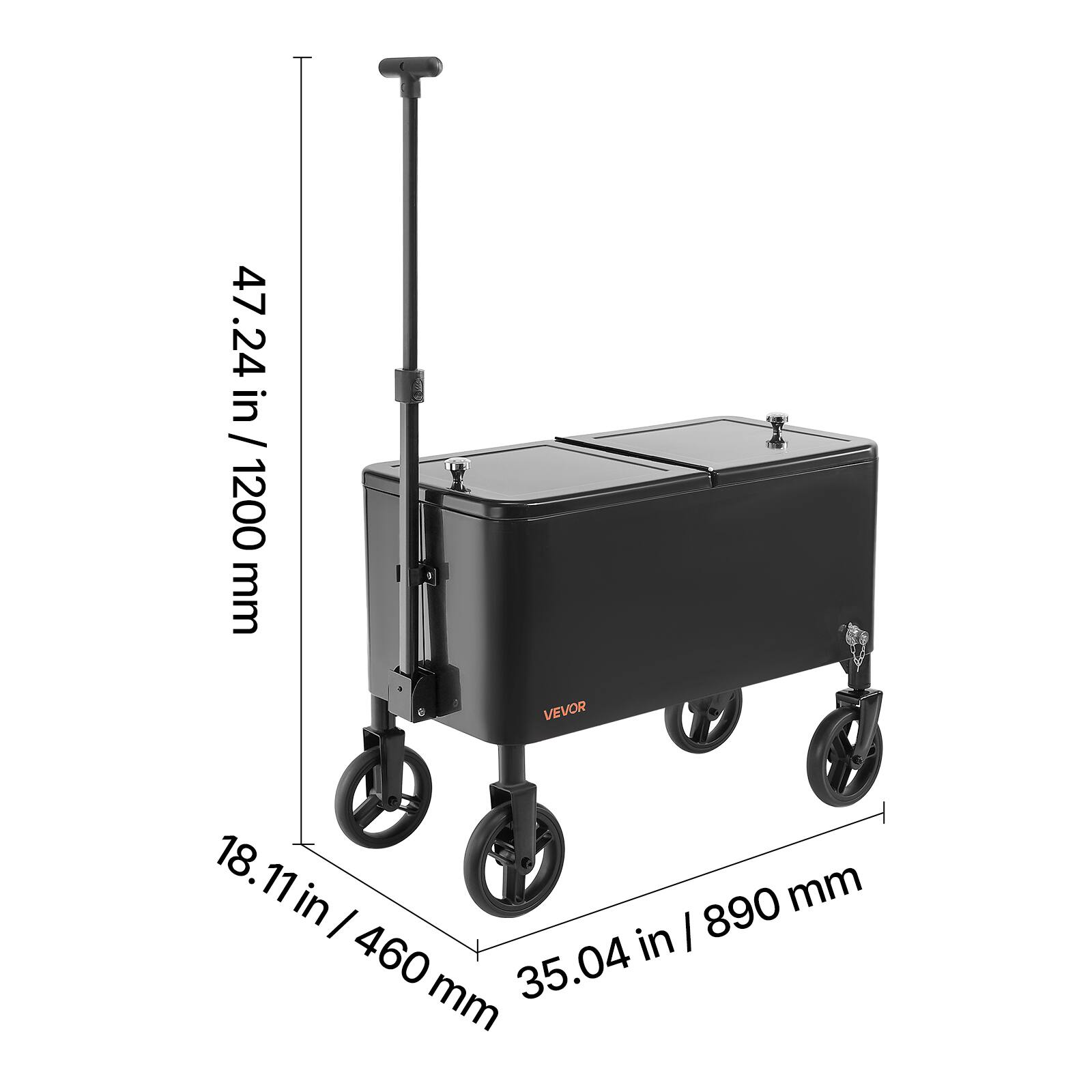 47.24 in / 1200 mm  
18.11 in / 460 mm  
35.04 in / 890 mm