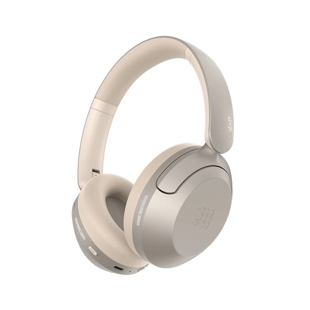 Front. Cubitt - Cubitt Power Headphones with Hybrid ANC, Bluetooth 5.4, 60H Playtime, Auto-Pause, Low Latency - Champagne.